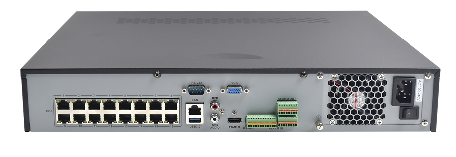 DS-7716NI-K4/16P NVR HIKVISION 16 CANALES IP 4k 8 MP / PoE 200W 16 CH/ HDMI 4K / 4 SATA / 1 AUDIO / 16 ALARMA