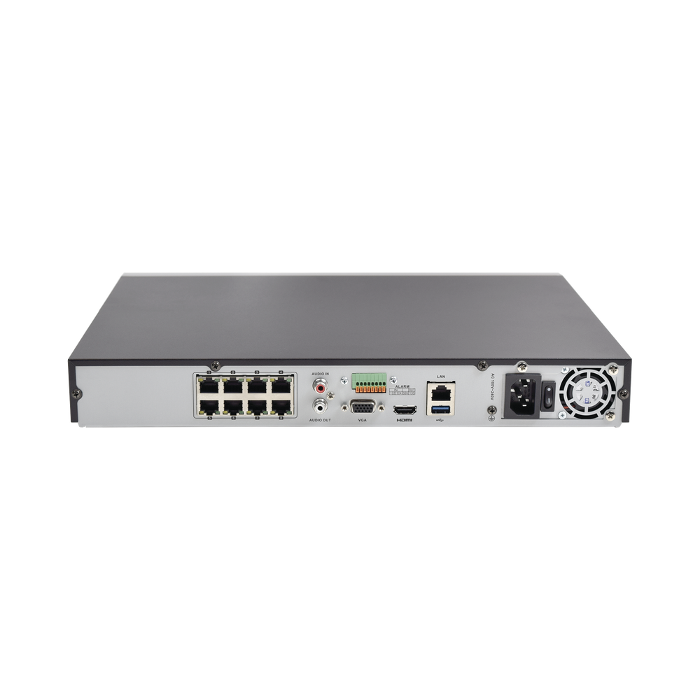 NVR 8 Canales Ip 8 Mp / 8 puertos Poe 250 Mts / 4K / 2 Sata / 1 Audio