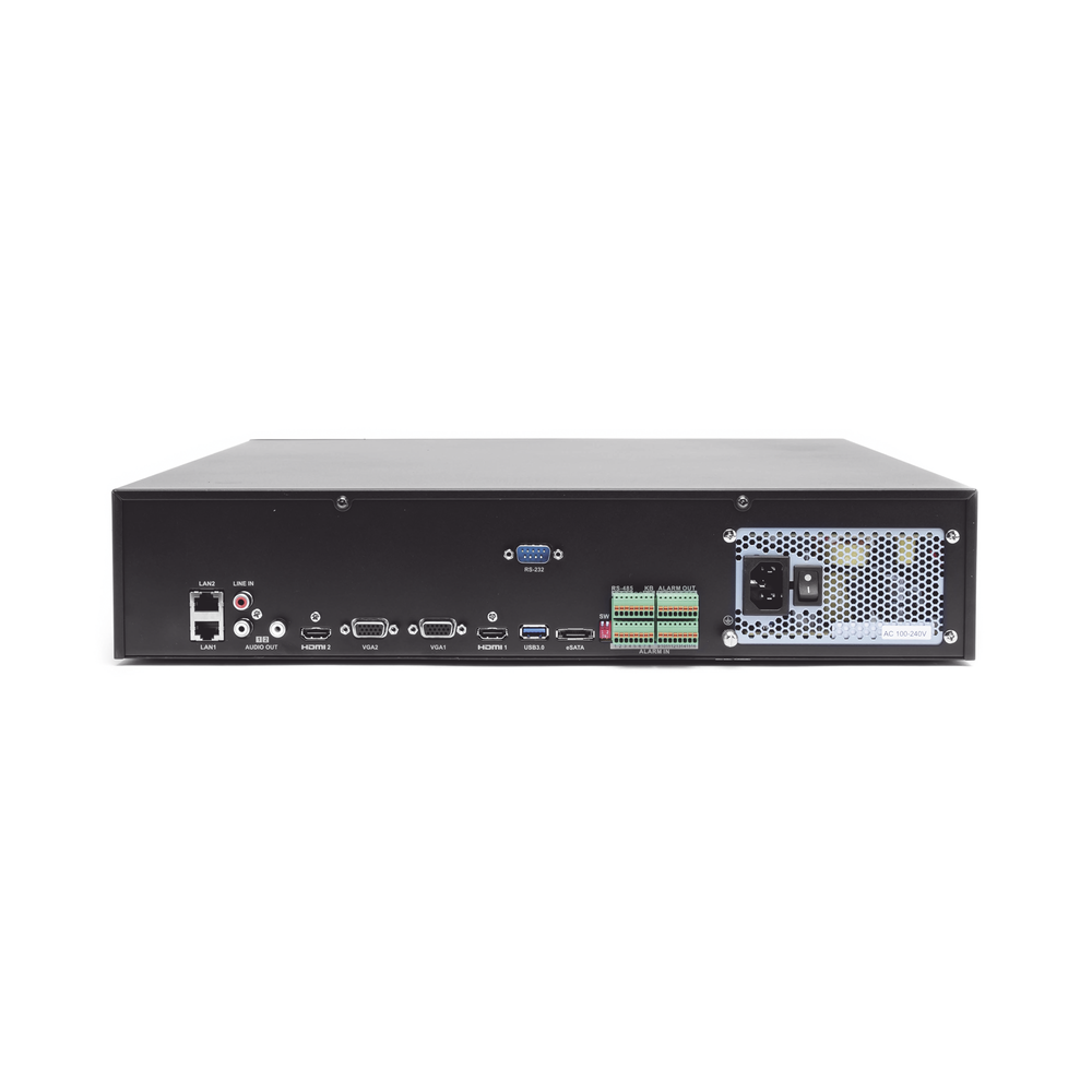 NVR 64 canales IP 4K 12 Mp / 8 Sata Raid / AcuSense / 2 Puertos de Red / Soporta POS