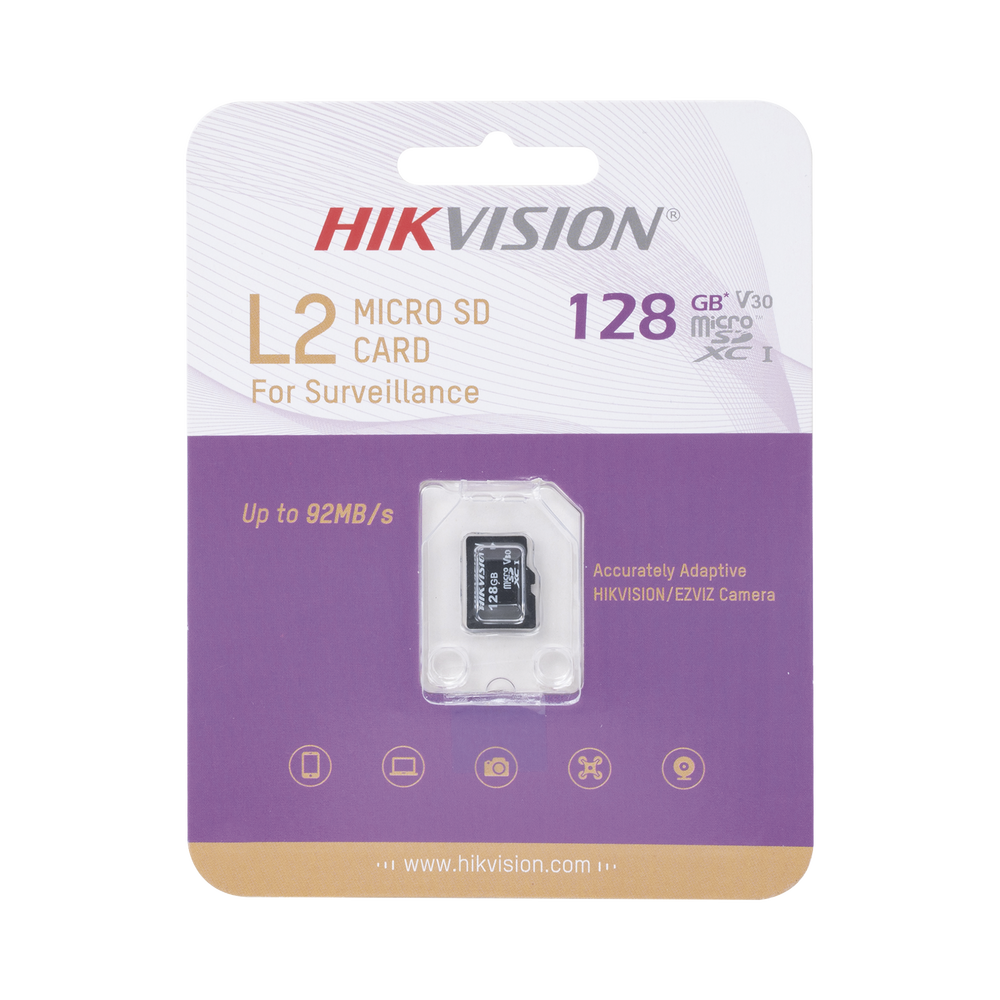 Memoria Microsd / Clase 10 De 128 Gb / Especializada Para Videovigilancia / Compatibles Con Cámaras Hikvision