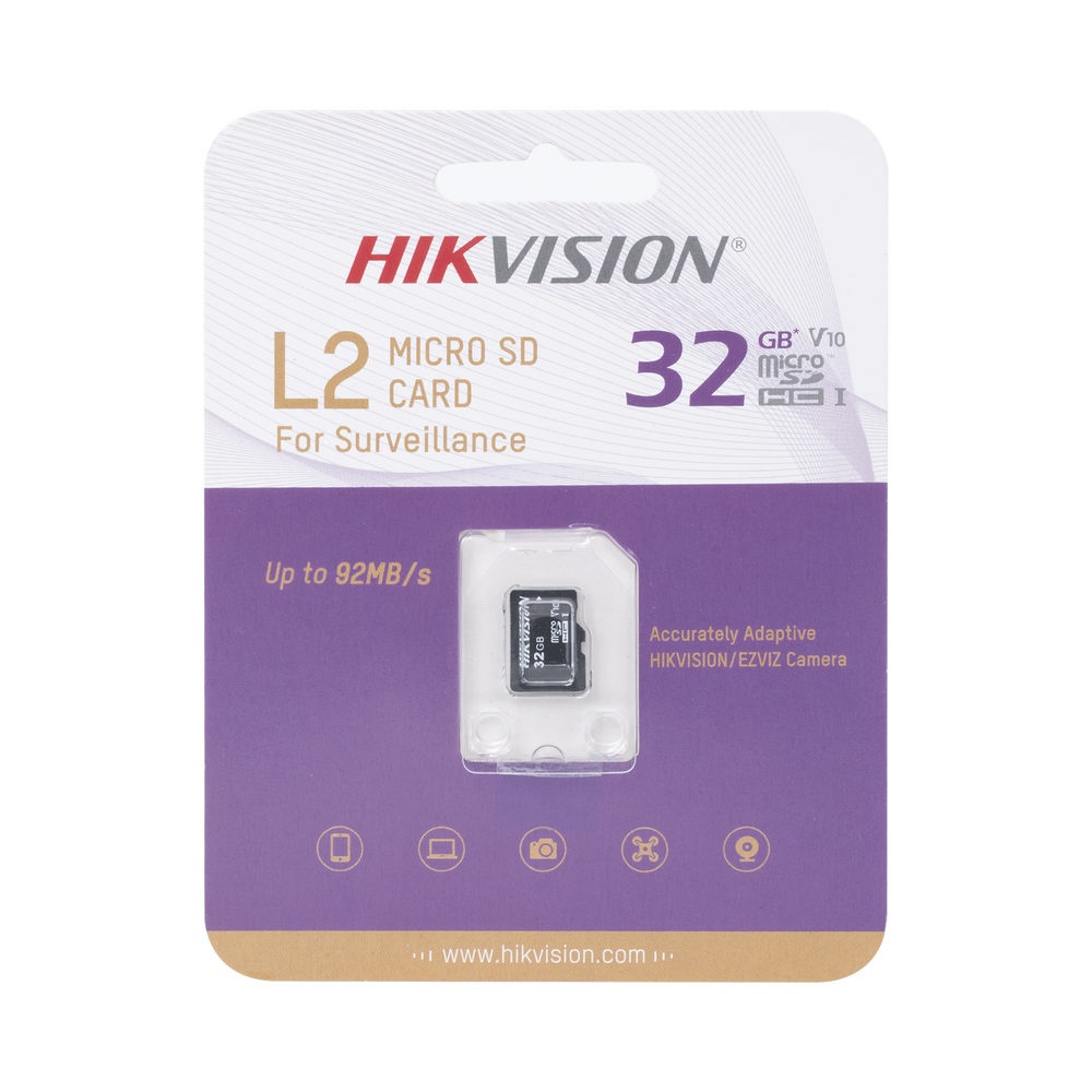 Memoria Microsd / Clase 10 De 32 Gb / Especializada Para Videovigilancia / Compatibles Con Cámaras Hikvision