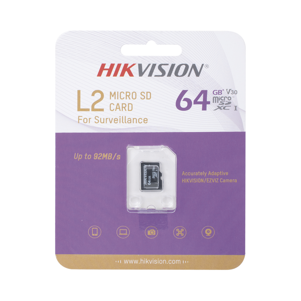 Memoria Microsd / Clase 10 De 64 Gb / Especializada Para Videovigilancia / Compatibles Con Cámaras Hikvision