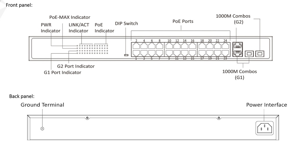 DS-3E0326P-E SWITCH HIKVISION PoE 370W 24 PUERTOS + 2 COMBO / PoE 30W