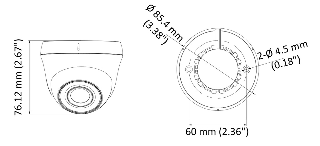 THC-T140-P CÁMARA HILOOK DOMO TURRET 4 MP / PLÁSTICA / 2.8 MM