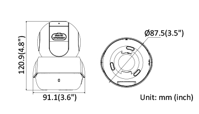 IPC-P120-D/W CÁMARA HILOOK MINI PT IP 2 MP / 2.0 MM / WIFI / MicroSD / RESIDENCIAL