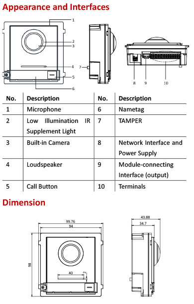 DS-KD8003-IME2 VIDEO PORTERO HIKVISION  SERIE PRO 2.1Mp FRENTE DE CALLE