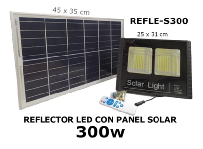 REFLECTOR LED 300W CON PANEL SOLAR