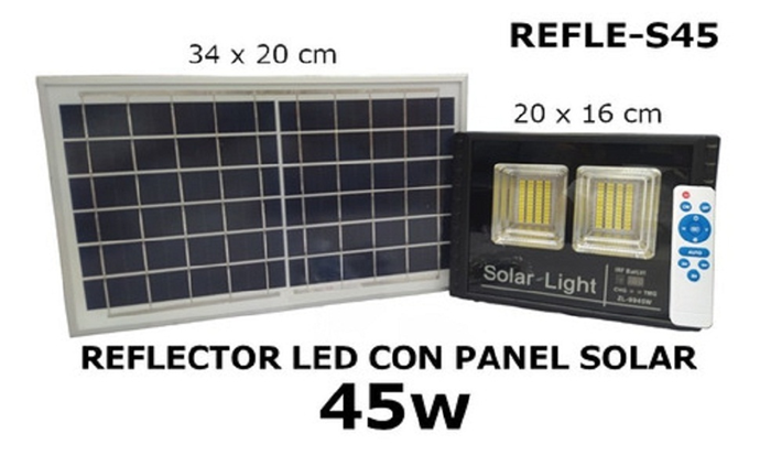 REFLECTOR LED 45W CON PANEL SOLAR