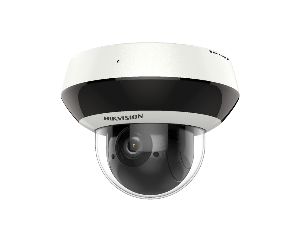 CÁMARA MINI PTZ IP 4 MP / 4X ZOOM / H.265+ / 20 MTS IR EXIR / WDR / POE / IK10 /EXTERIOR IP66 / DARKFIGHTER / MICRÓFONO INTEGRADO