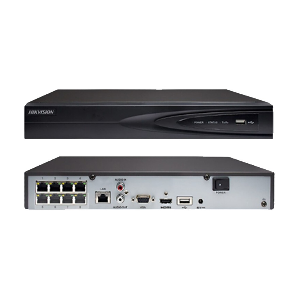 NVR 8 CANALES IP 8 MP / 4K / 1 SATA / 1 AUDIO