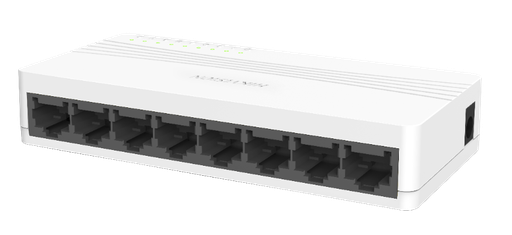 [DS-3E0108D-E] SWITCH 8 PUERTOS FAST ETHERNET 10/100 MBPS / ADI /ADX / 5V DC / 0.6 A / MONTAJE SOBRE ESCRITORIO Ó PARED